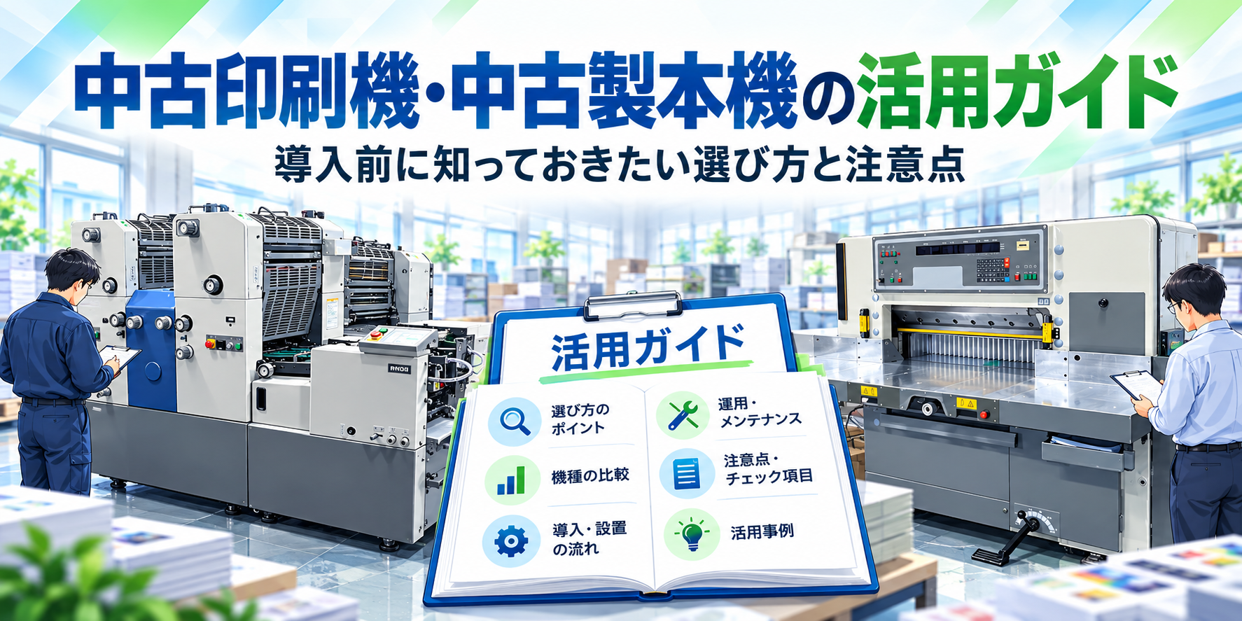 中古印刷機・中古製本機の活用ガイド｜導入前に知っておきたい選び方と注意点