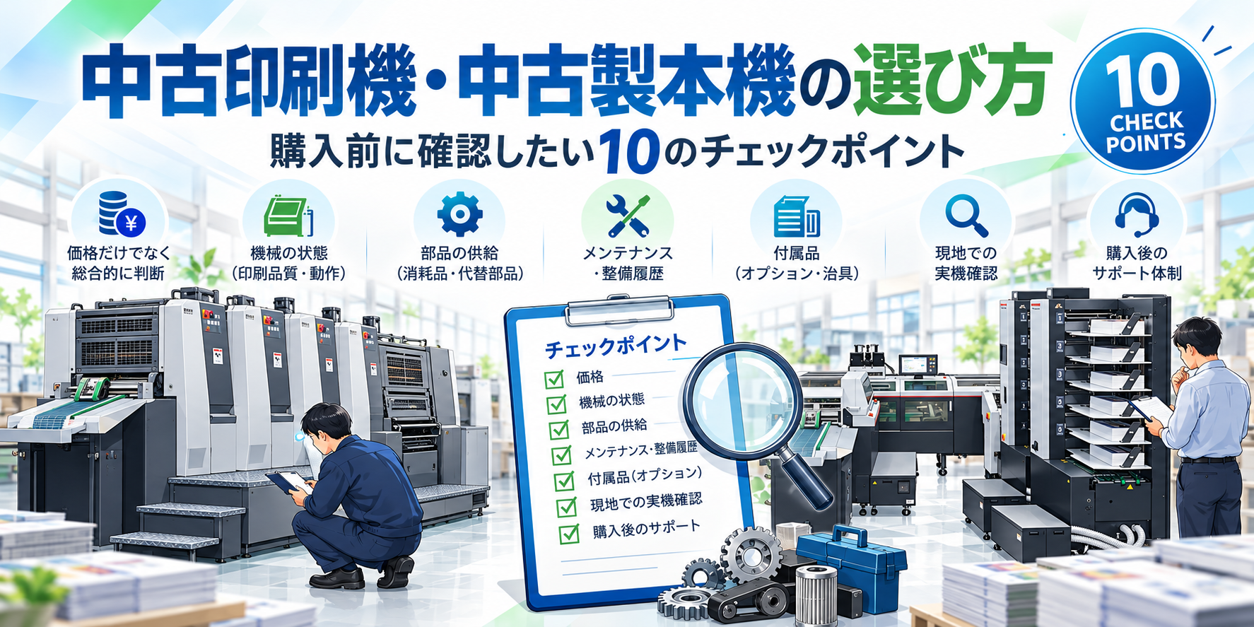 中古印刷機・中古製本機の選び方｜購入前に確認したい10のチェックポイント